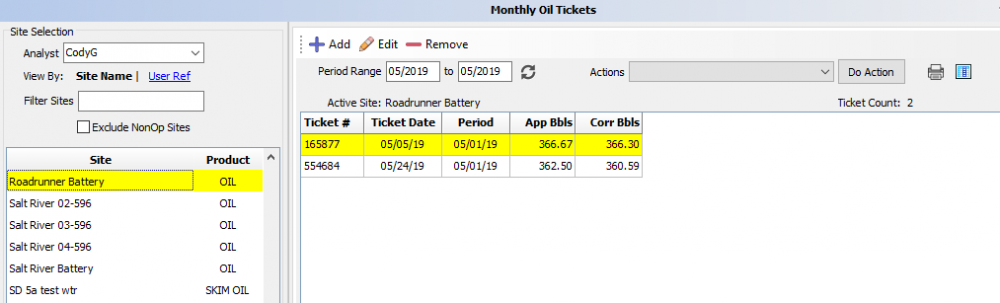 Monthly Oil Tickets - PRAMS Plus Wiki
